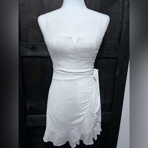 White Mini Wrap Dress